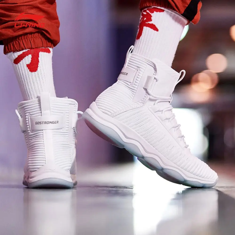 Li-Ning/Мужская обувь GO MASTER ; спортивная обувь на подушке с высоким вырезом и дышащей подкладкой; удобная спортивная обувь; AFJN015 SJAS18