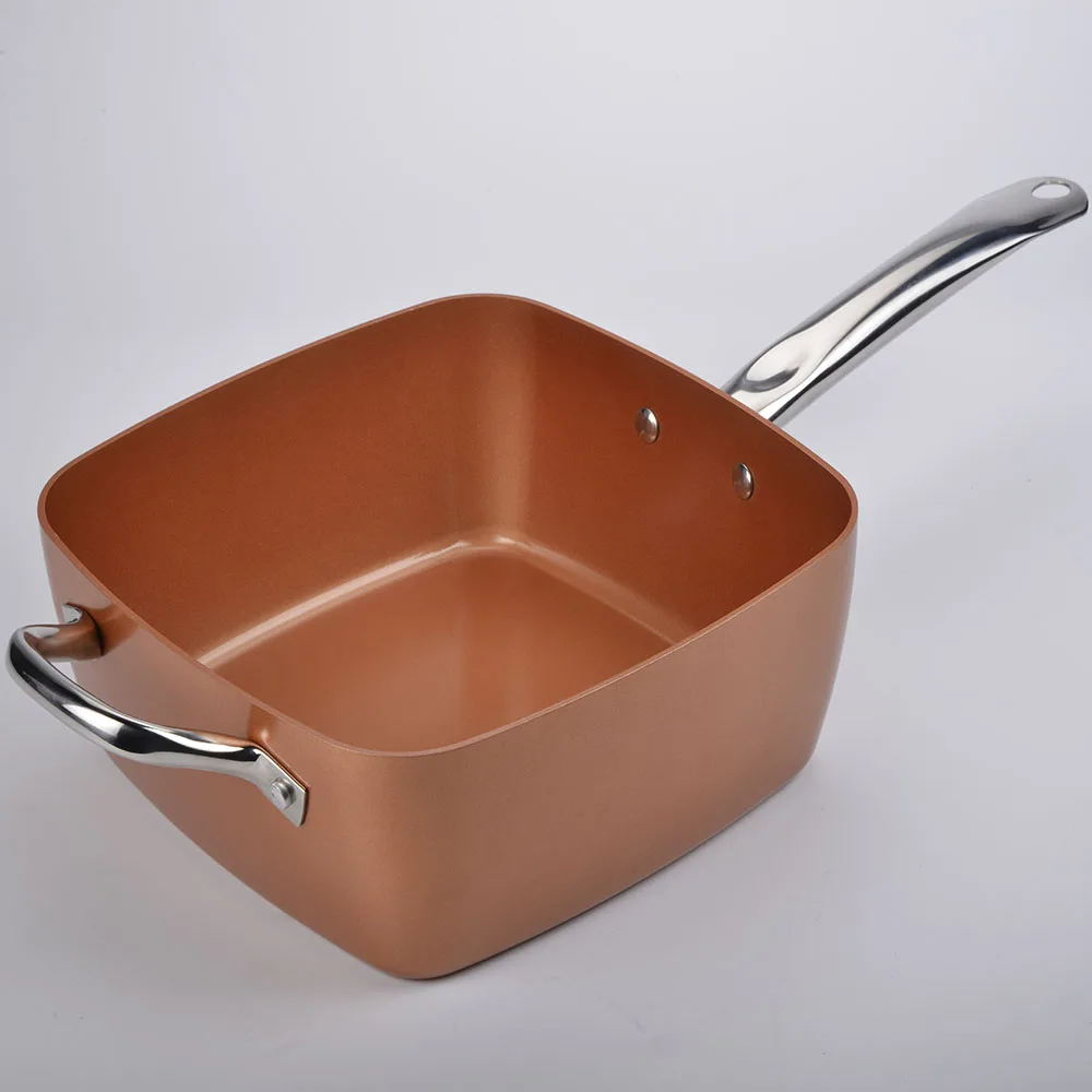 Квадратная сковорода для жарки с крышкой-Сковорода антипригарным покрытием