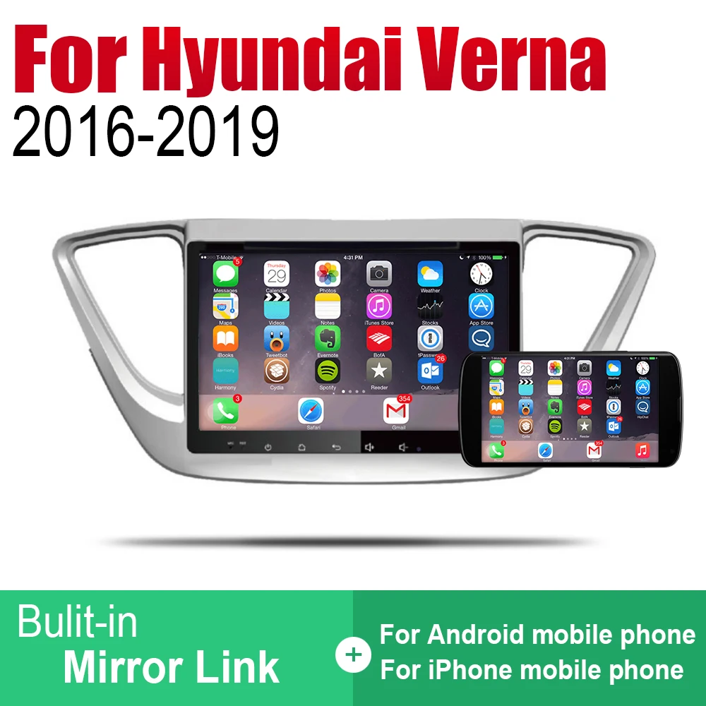 Автомагнитола ZaiXi 2 Din для Hyundai Verna 2016 ~ 2019 GPS навигация BT Wi Fi карта мультимедийная