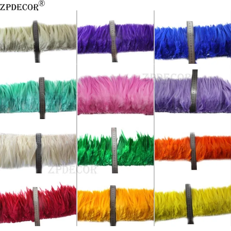 

Wholesale Mix Strung Rooster Saddles Feathers 1 Yard Per Piece for Costume Carnival