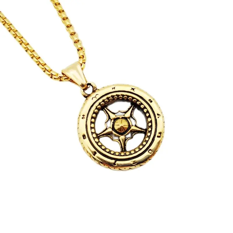 Ожерелье в стиле хип хоп из нержавеющей стали под золото|necklace jewelry|pendant necklacehip hop