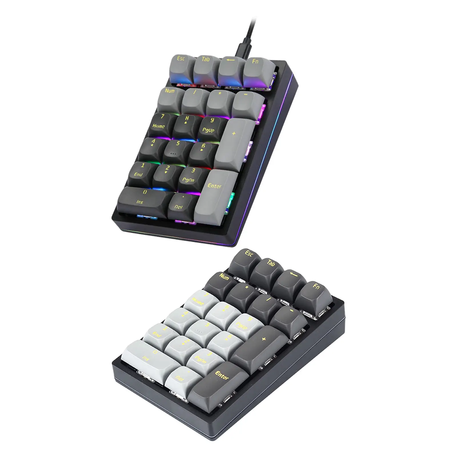 

Механическая игровая клавиатура K3, 21 клавиша, RGB подсветка, стандартная Проводная цифровая клавиатура с поддержкой горячей замены для гейме...