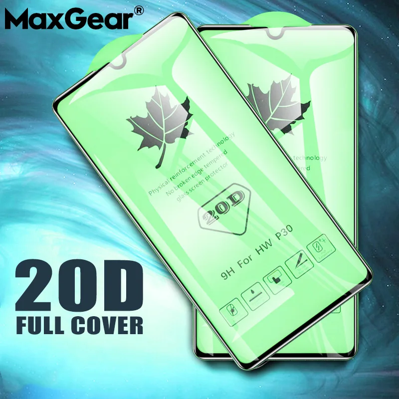 Закаленное стекло 20D с полным покрытием для Huawei P30 P20 Mate 20 30 Lite Защитное экрана Nova 2