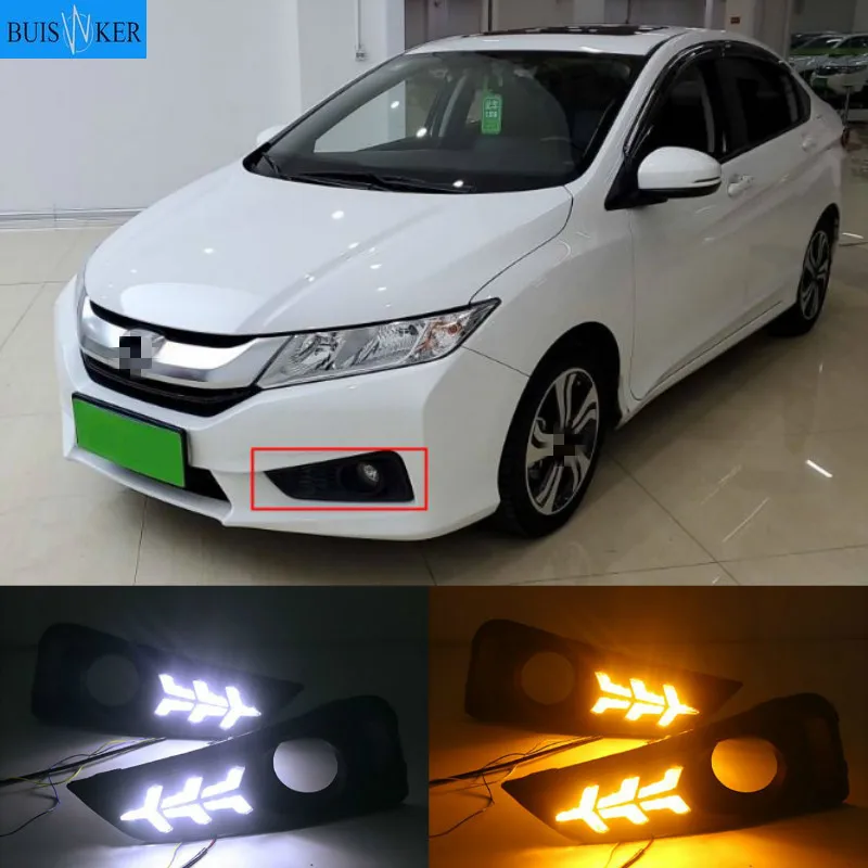 Дневные ходовые огни DRL дневные 12 В противотуманные фары из АБС пластика с желтым