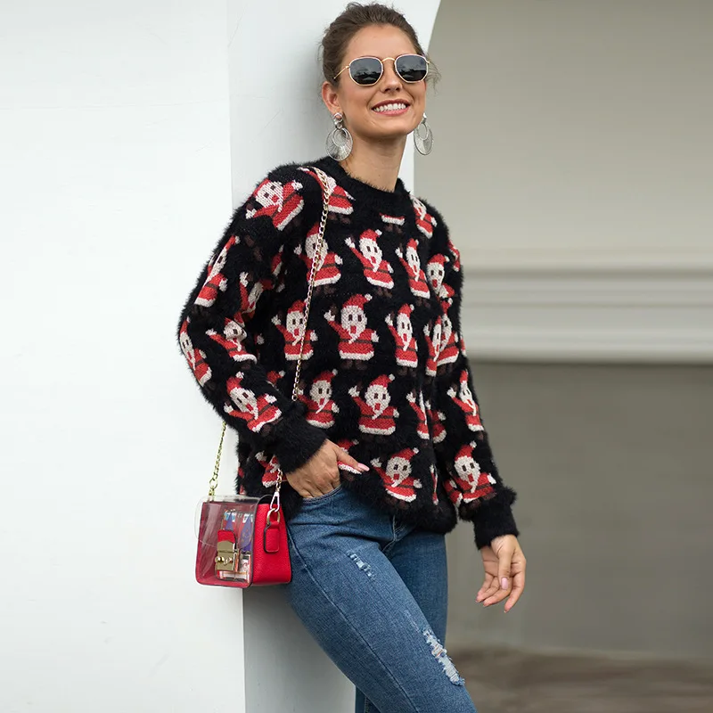 2019 Рождественский костюм-платье имитация норки шерсть вязаная Верхняя одежда