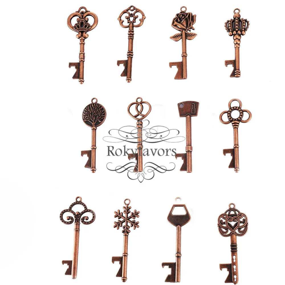 50 шт. винтажный скелет ключ открывалка для бутылок сувениры Pandent сувенир подарки