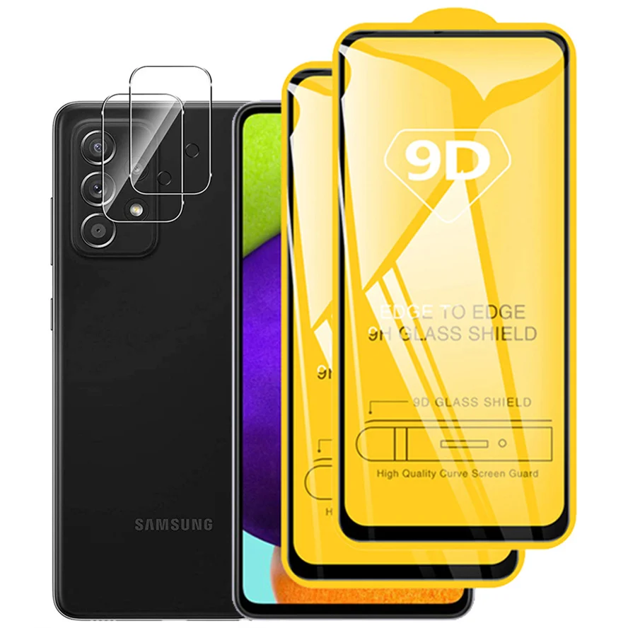 

4-in-1, tempered glass for samsung a52 5g glass a 52 camera protection a52 4g samsung galaxy a52 screen protector samsung a52