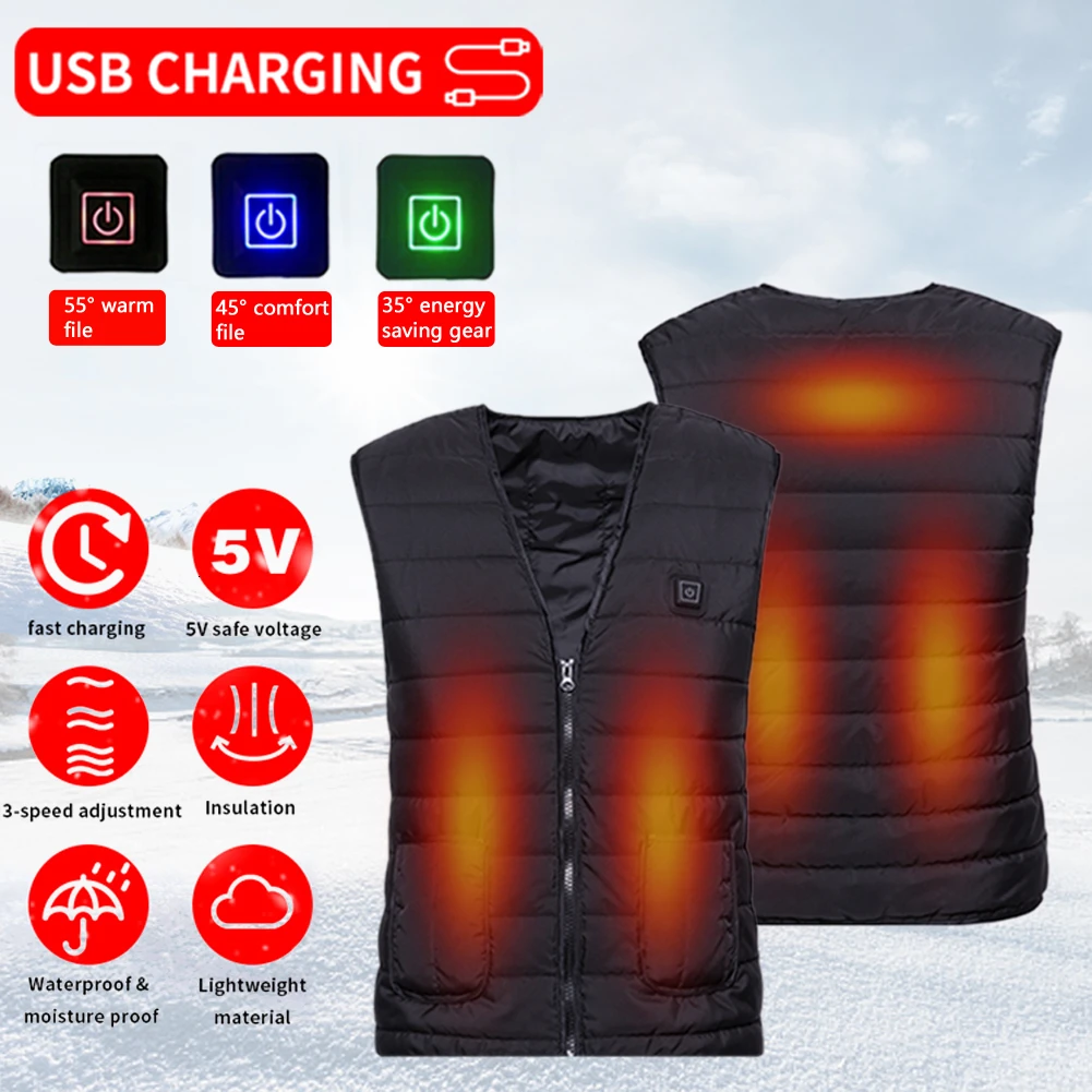 Открытый USB Инфракрасный нагревательный жилет куртка теплый зимний гибкий