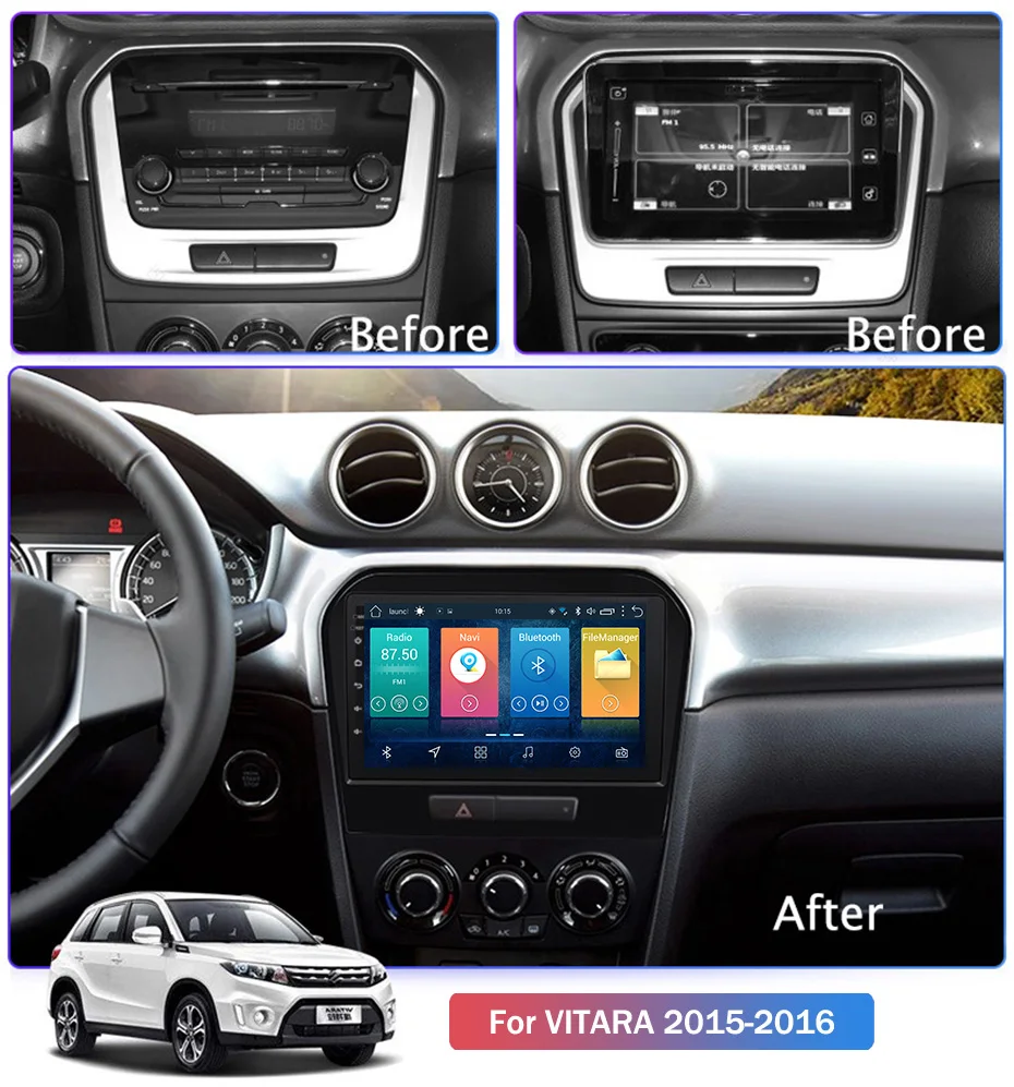 9 дюймовый 2.5D IPS HD мультисенсорный экран Android 8 1 2 Гб ОЗУ 32 ПЗУ NAVI для Suzuki Vitara 2015 2016 с Bluetooth USB WIFI SWC|Автомагнитолы|