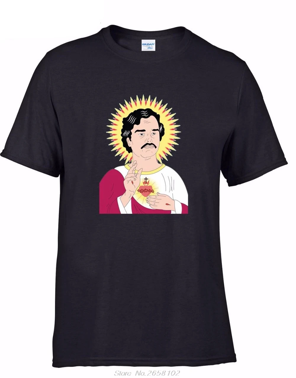 Новая модная крутая Мужская футболка с принтом Бог Пабло Эскобар Крест