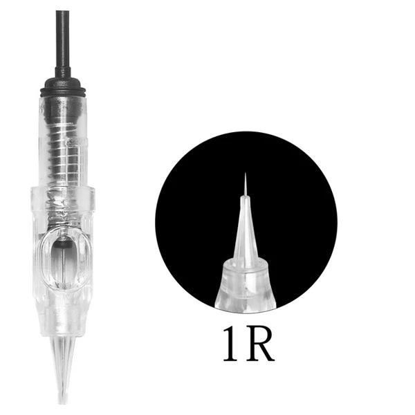 0.18mm 1 RL Блистерная упаковка 1RL одноразовая микро игла Перманентный макияж бровей губ подводка для глаз для электрической машины ручка иглы татуировки - Габаритные размеры: 0.18mm 1 RL