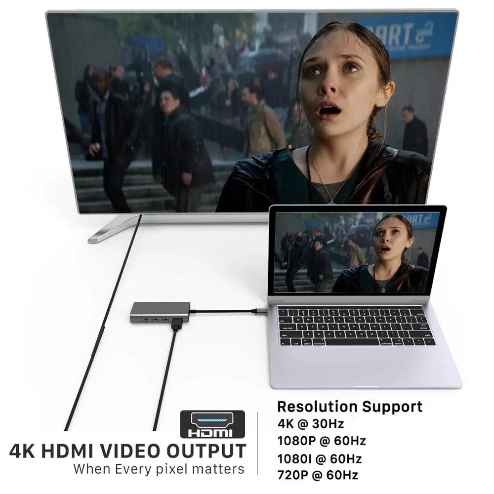 USB C HUB USB-C Type-c to Multi 3.0 HDMI-compatible 4k RJ45 Power Adapter Type HAB Splitter For Macbook Pro Air | Электроника