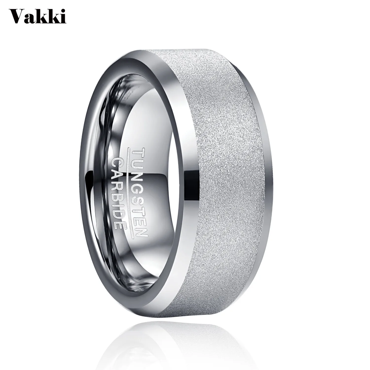

VAKKI широкий 4 мм 6 мм 8 мм стальной цвет круглый Пескоструйный вольфрамовый стальной кольцо для мужчин и женщин ювелирные изделия обручальные...