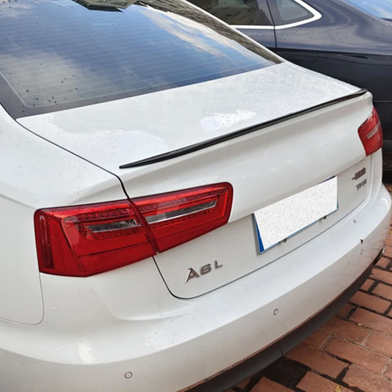 

For V STYLE Accessories Spoiler OLD Audi A6 C7 Sedan Car Trunk PU Material Plastic Rear Lip Wing Tail Diffuser Refit 2012-2018