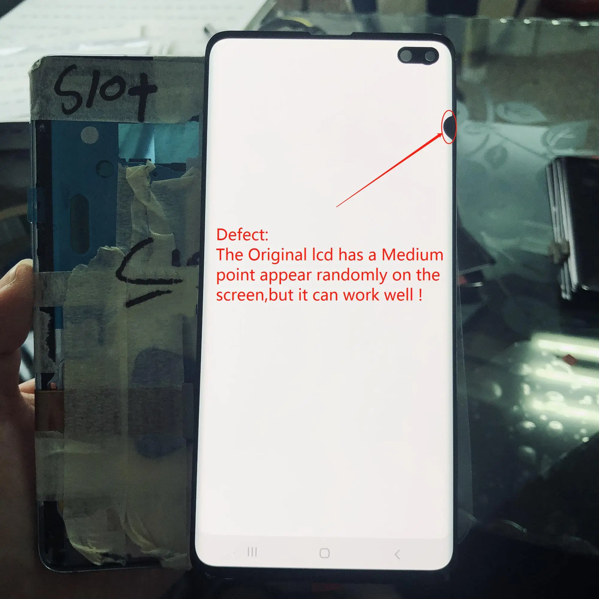 Для SAMSUNG Galaxy S10 Plus G975 G975F с пятнами + рамкой Amoled ЖК дисплей и сенсорный экран