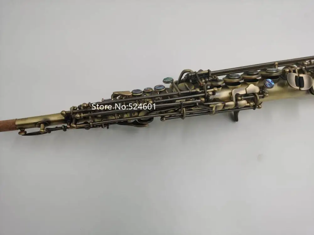 Hot Selling Soprano Saxophone B Flat Retro sax Antique copper Musical instrument With Case gloves Free Shipping |