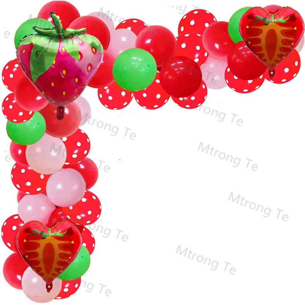 

85pcs Strawberry Party Decoration Balloon Garland Kit for Girls 1st 2nd Birthday Party Supplies Red Strawberry Theme Decoration