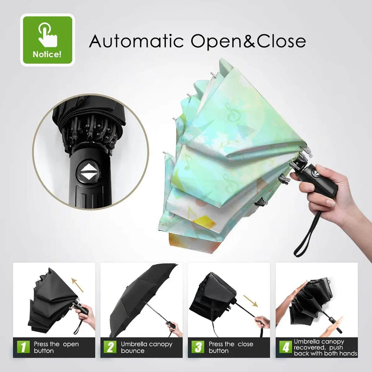 Абстрактный разбитый фон для музыкальных заметок Ветрозащитный Автоматический