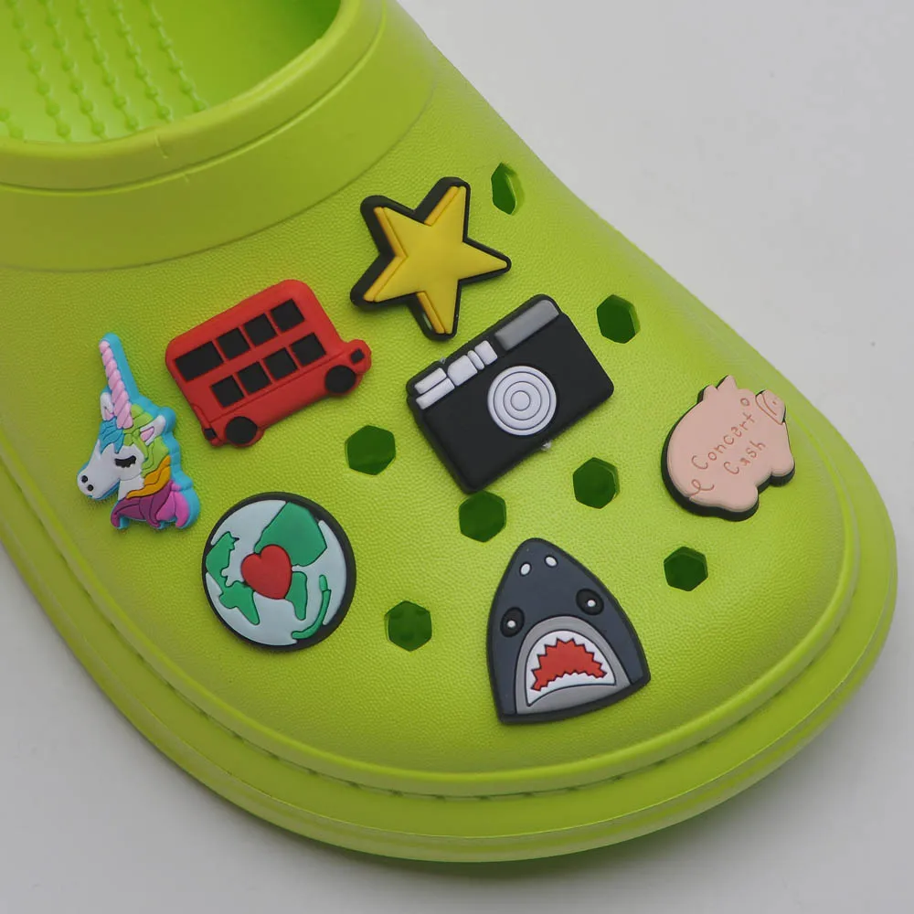 

Cute Cartoon PVC Shoe Charms For Crocks Decorations Accessories Crystal Animals Unicorns JIBZ For Croc Kids Gift
