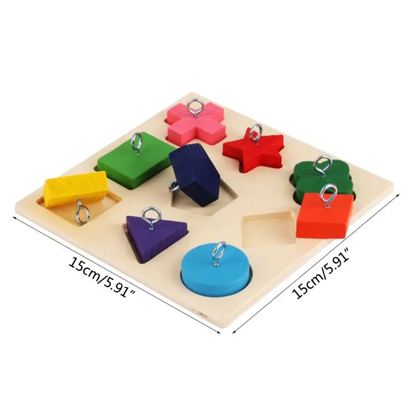 

Pet Educational Toys Birds Parrot Interactive Training Colorful Wooden Block D0AC