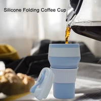 portable coffee cup outdoor travel drinking water with silicon expanded coffee multifunctional folding leisure water cup