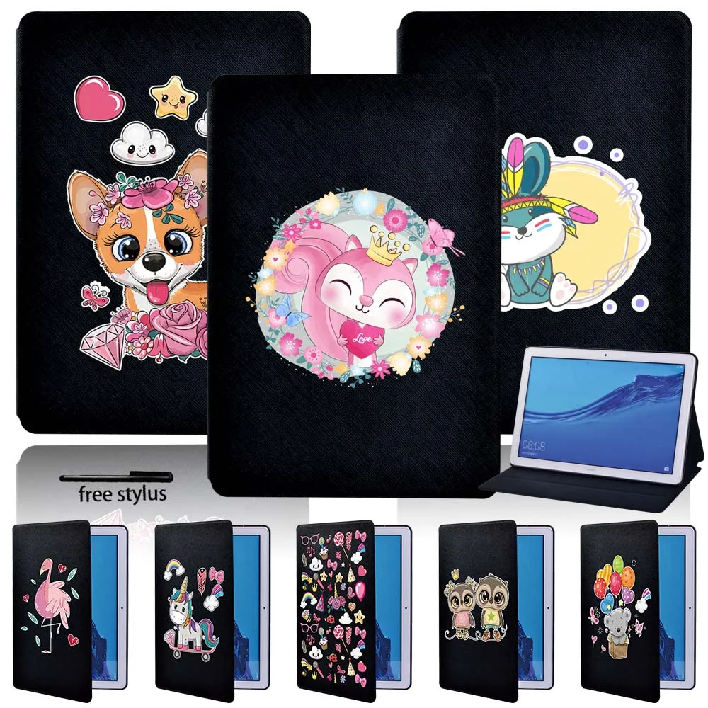 

Tablet Lightweight Stand Cover Case for Huawei MediaPad T3 8.0/T3 10 9.6/T5 10 10.1 Pu Leather Folio Stand Cover Case+pen