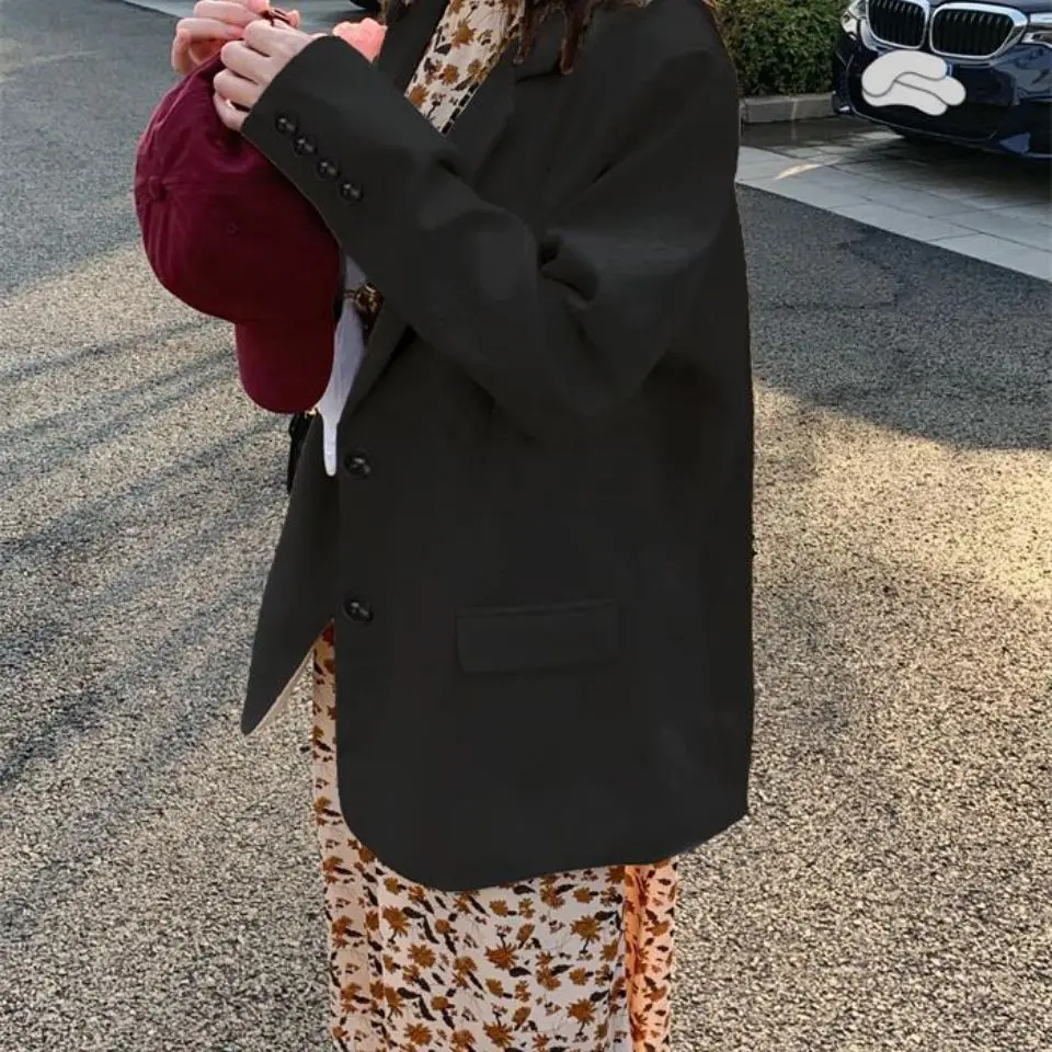 Блейзер Женский однотонный нежный однобортный повседневный Универсальный