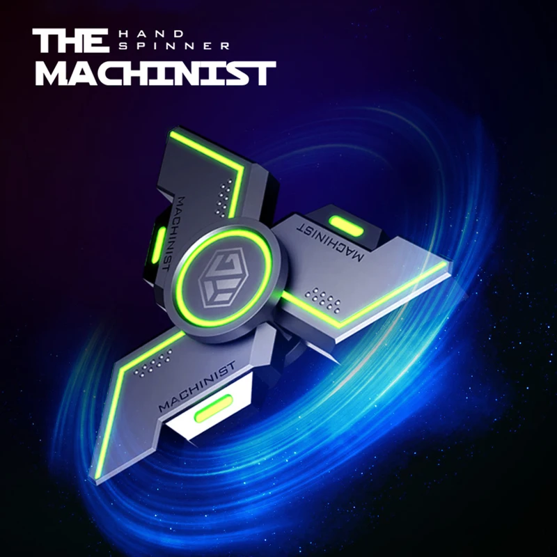 Spinner luminoso multifunci&oacute;n para aliviar el estr&eacute;s, giroscopio de mano, armadura mec&aacute;nica de aleaci&oacute;n de Metal, juguete para regalo-1