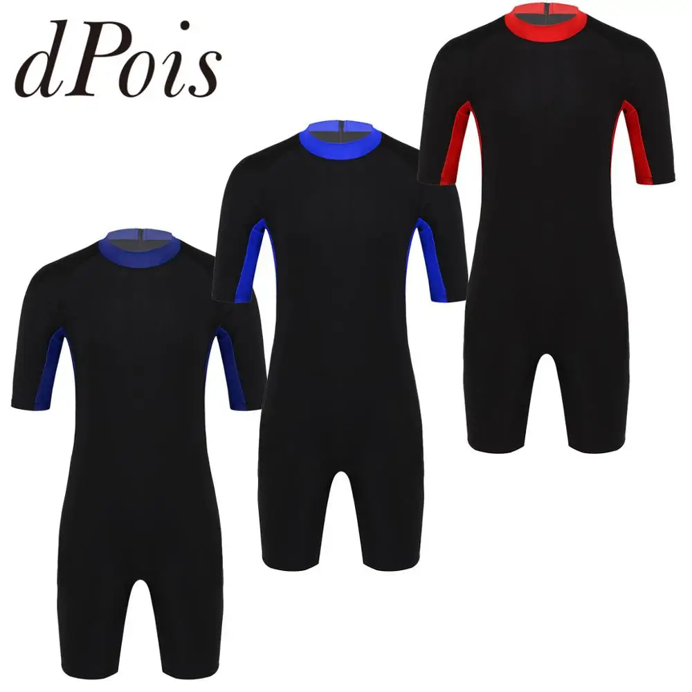 

Men Shorty Wetsuit Half Sleeves Leotard Bodysuit Male One Piece Summer Swimming Surfing Scuba Swimwear Homme One-piece Jumpsuit