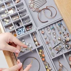 Штабелируемые бархатные лотки для ювелирных изделий, органайзер, органайзер для хранения ювелирных изделий, комод, органайзер для сережек, ожерелий, колец, коробка, держатель