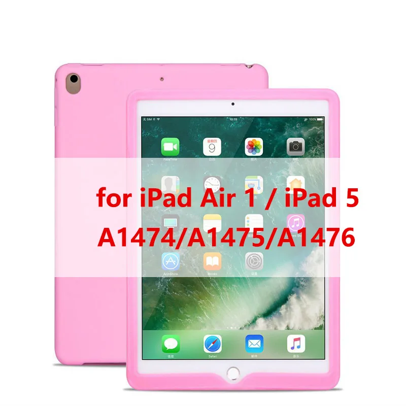 for iPad Air pink Tablet Silicone Case for iPad 9.7 Air 2 Case Soft Shockproof 360° Protection Back Shell Cover for iPad mini 2 3 4 Case - Цвет: for iPad Air pink