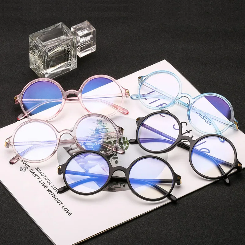 

2020 Women Glasses Frame Men Anti Blue Light Eyeglasses Frame Vintage Round Clear Lens Glasses Optical Spectacle Frame