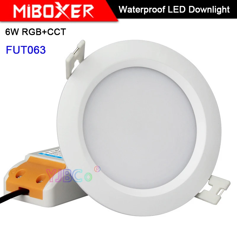 Miboxer FUT063 6 Вт RGB + CCT Водонепроницаемый светодиодный светильник AC100V 240V круглый 110 В