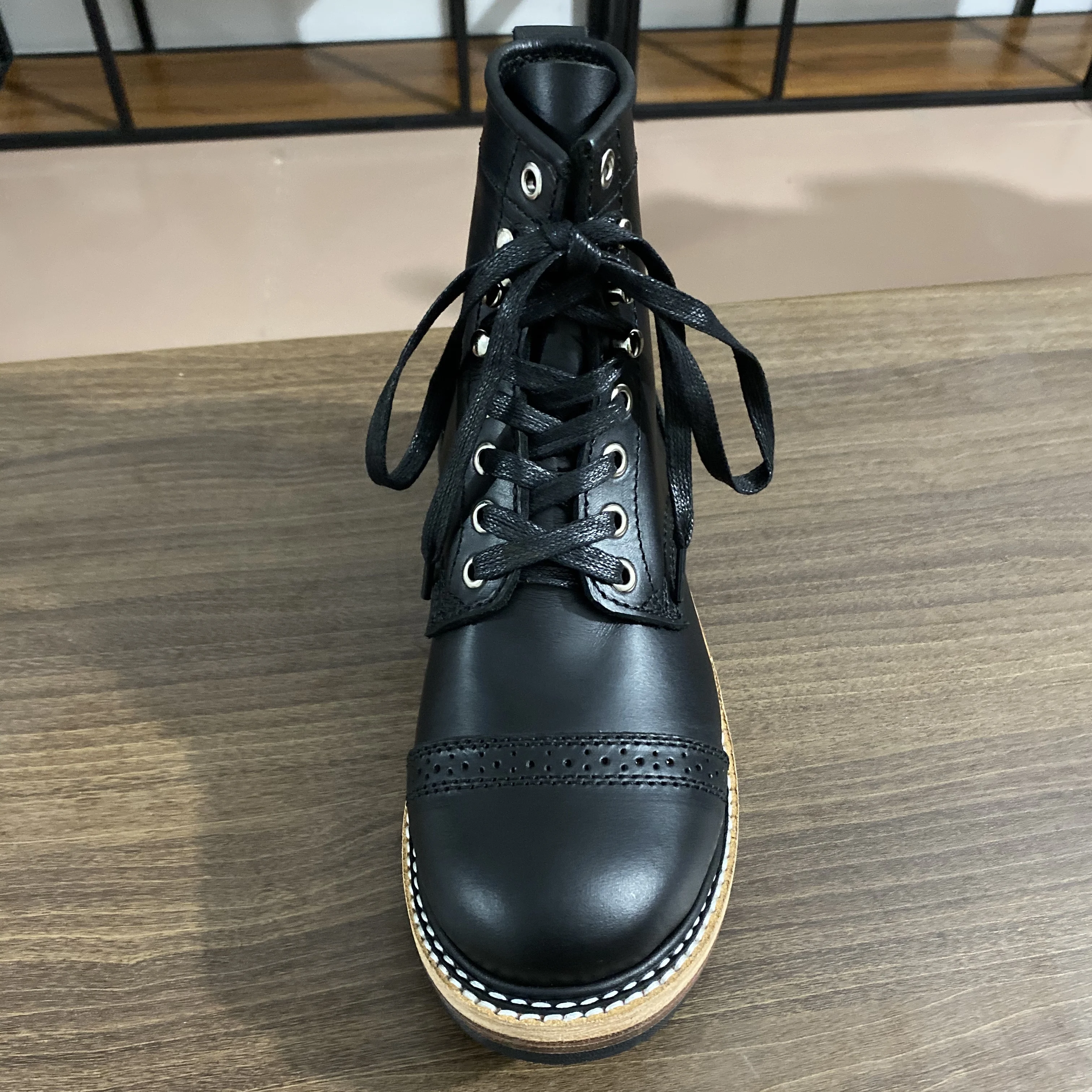LL580 Rock Can Roll Size 35-50 Super Quality Genuine Italian Cow Leather Handmade Durable Goodyear Welted American Work Boots