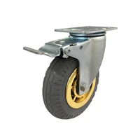 5 inch furniture caster solid rubber tire trolley wheel bearing universal muted medical bed equipment part
