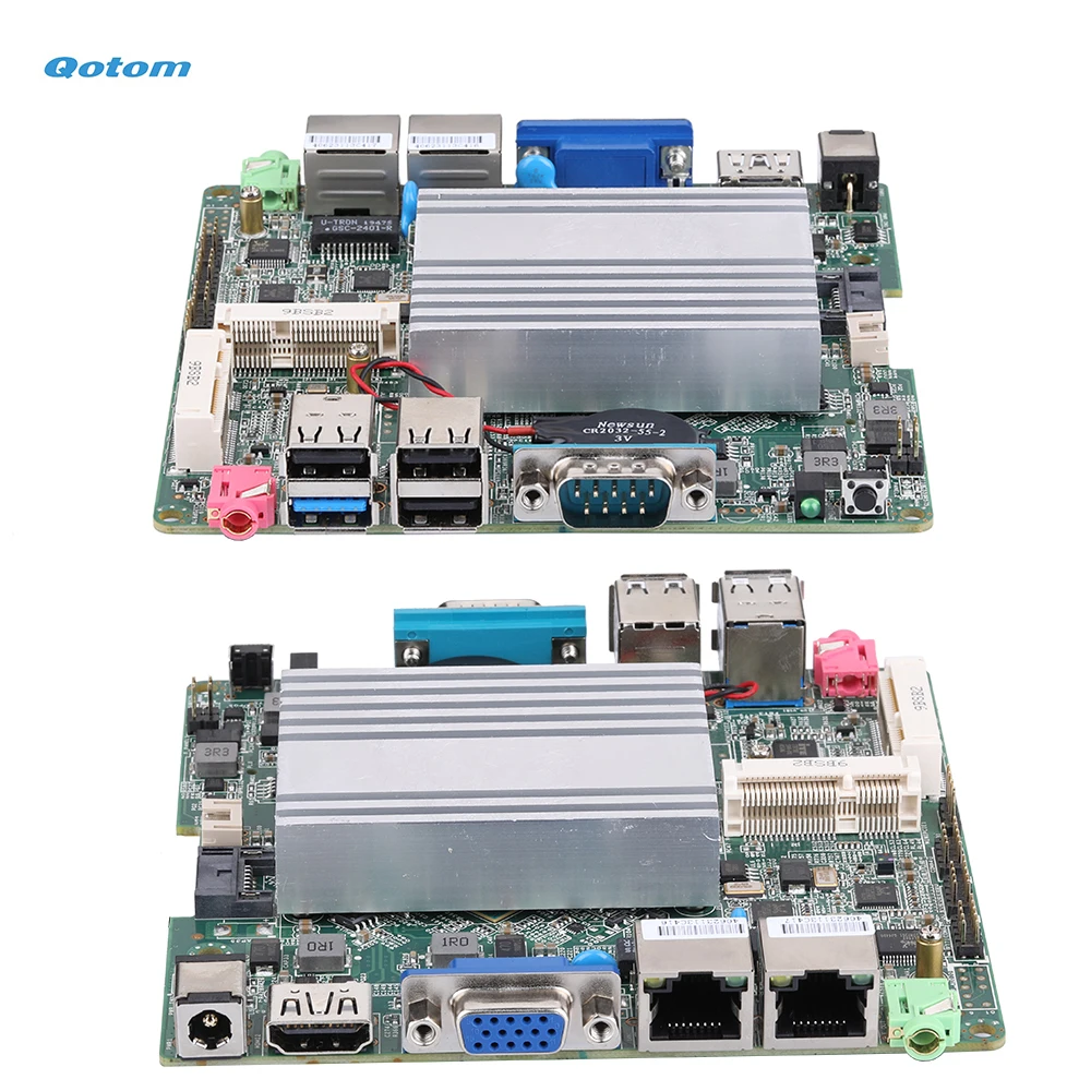 Материнская плата Qotom Mini ITX с встроенным процессором Bay Trail четырехъядерный