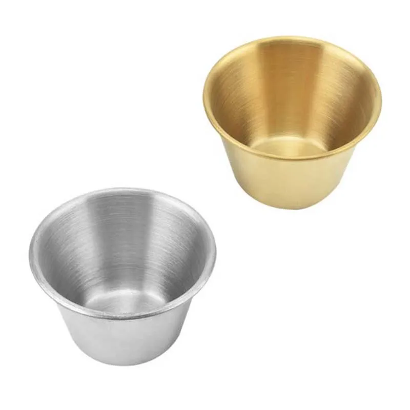 

Stainless Steel Sauce Tray 6.5cm Hamburger Pancake Taco Pizza Serving Cup Ketchup Bowl Salad Sauce Mini Cup Small Cheese Bowl