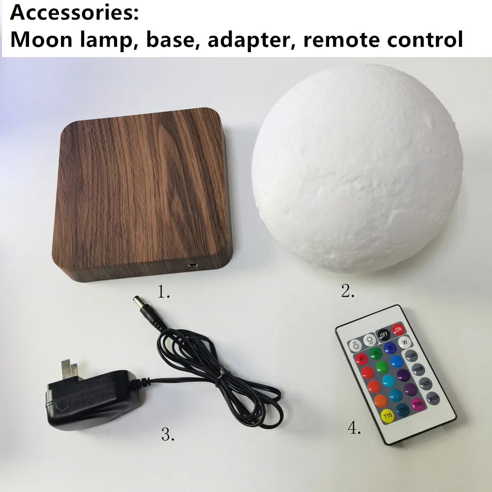 

Maglev 3D Printed Moon Lamp New 16Colors Floating Moon With Remote Home Office Decorations Table Lamp Night Light Creative Gifts