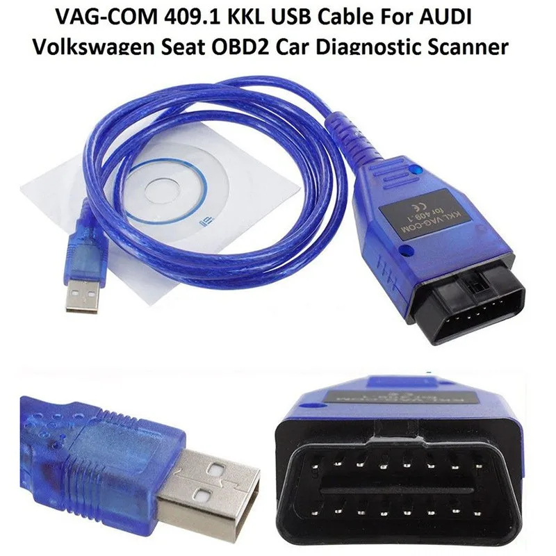 Новейшая модель VAG COM 409 1 Vag Com 409Com vag kkl OBD2 диагностический кабель USB сканер