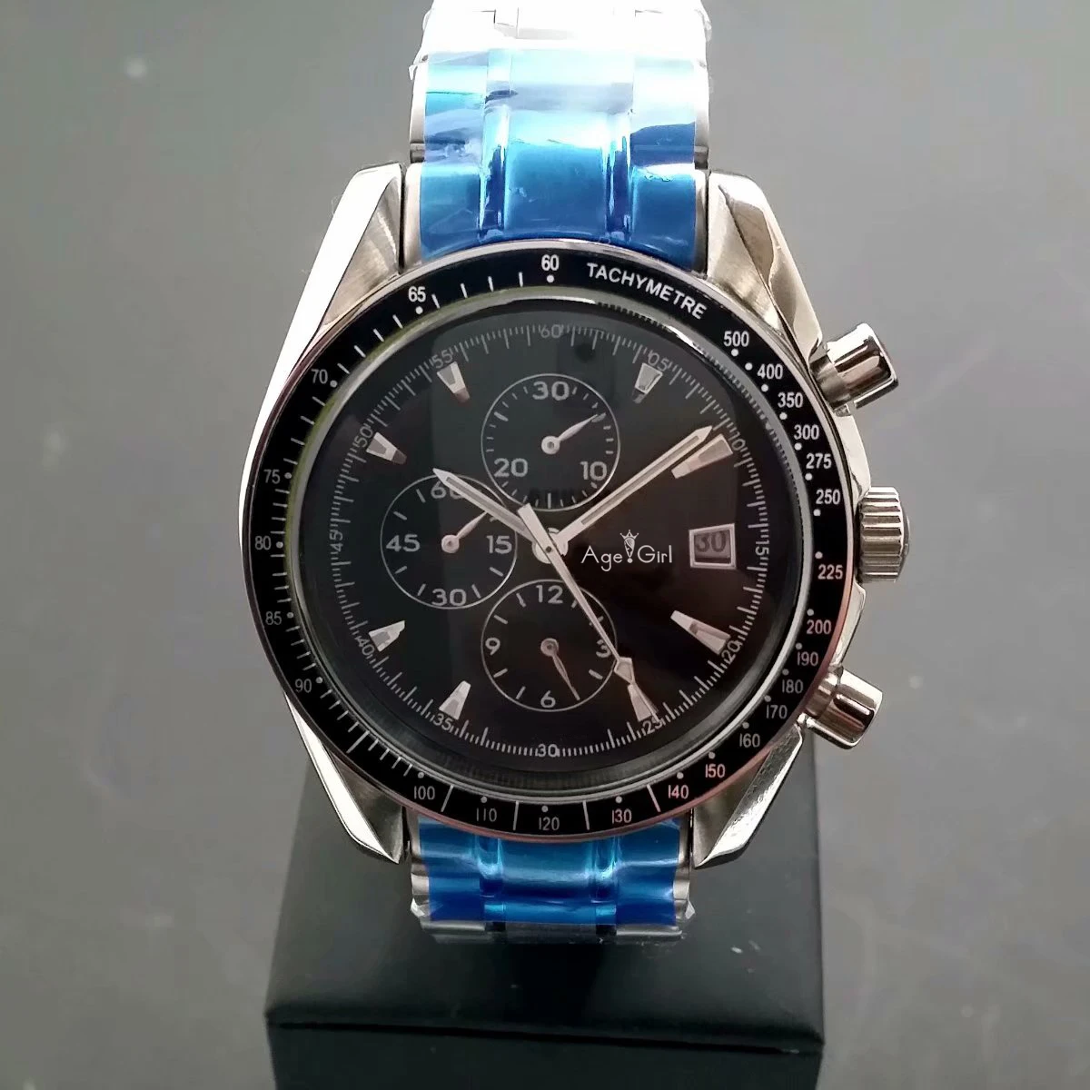 

Classic New Men Automatic Mechanical Watches Speed Racing Luminous Ceramic Sapphire Black Triple Calendar Chronometer AAA+