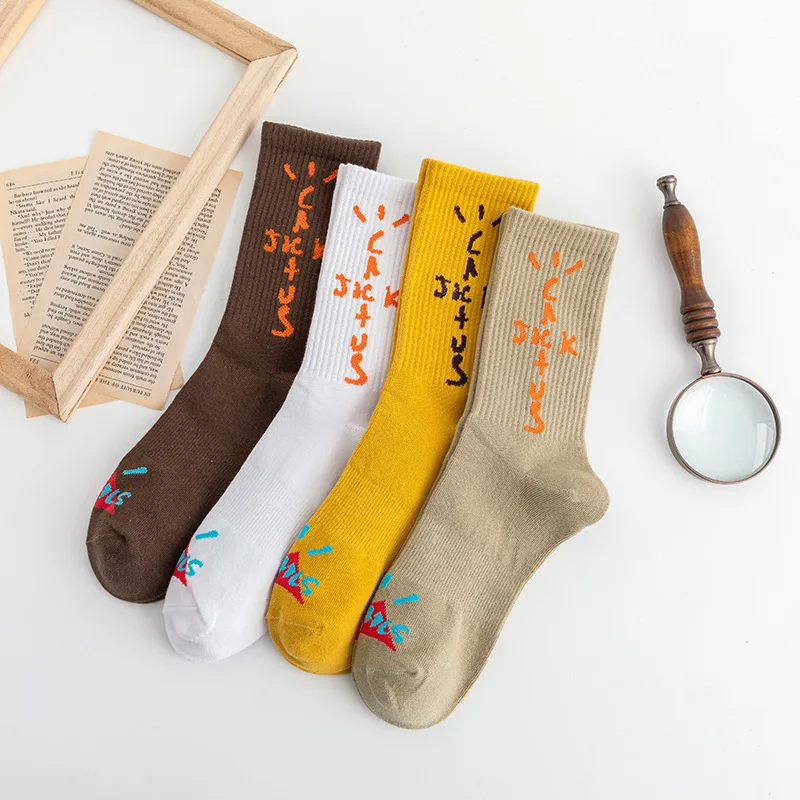 

AJ1 barb Travis Scott co-branded four-color TS stockings trendy mid-tube sports socks
