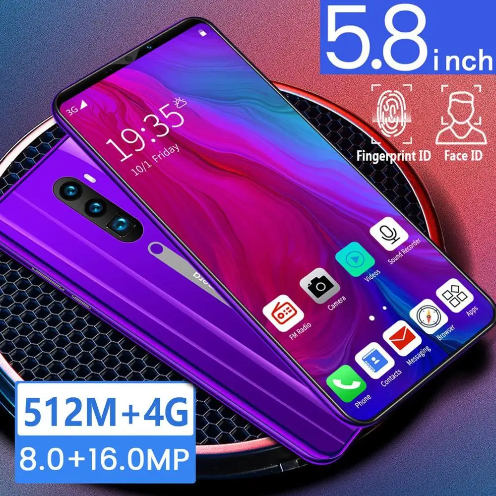 Rino3 Pro 5.8 Inch Screen Android Phone Purple Water Drop Smartphone Solid Color Mobile Cool Shape Fashion | Мобильные телефоны и