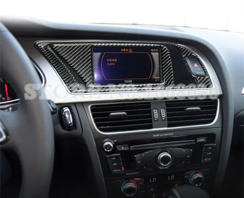 Консоль из углеродного волокна панель GPS навигации отделочная Крышка для Audi A5 S5