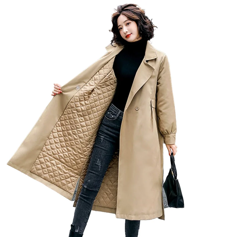 

Loose Long Cotton-padded Coat Trench Long Sleeve Loose Fit Women Parkas Fashion Tide New Spring Autumn
