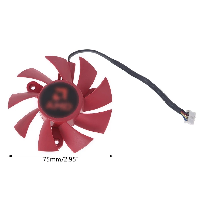 

1Pc 75mm/2.95in Original Red FD8015U12S VGA Fan for AMDRX570 580 Radiator Graphics Card Cooling Fan 4Pin 12V 0.5A