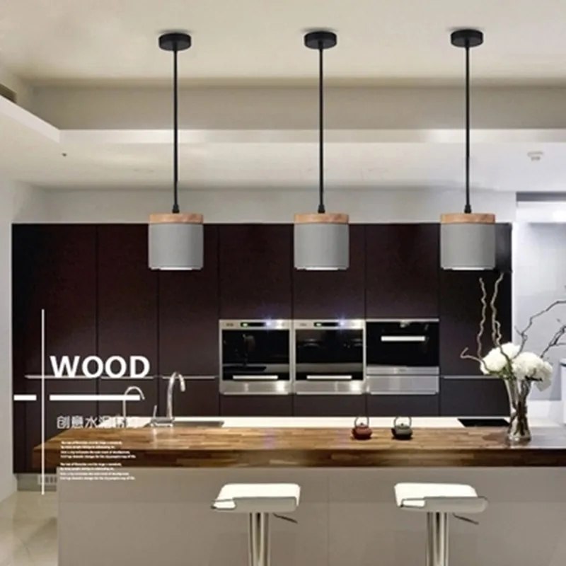 Скандинавское цементное Дерево Подвесные светильники Led Spot Hanglamp Подвесная лампа