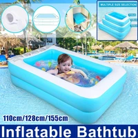 110128155cm rectangular inflatable swimming pool thicken pvc paddling pool bathing tub outdoor summer swimming pool for kids