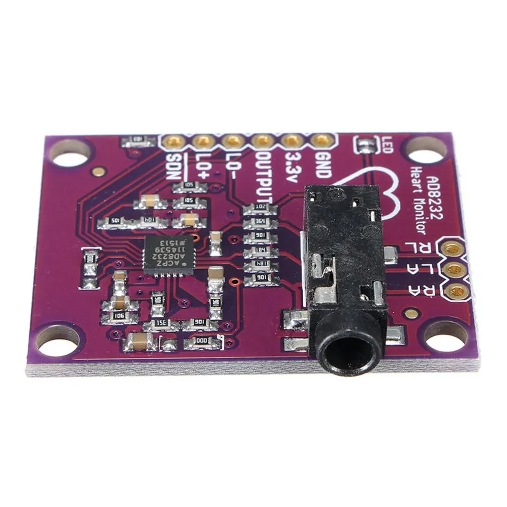 Ad8232 электрофизиологический модуль датчика измерения пульса сердца