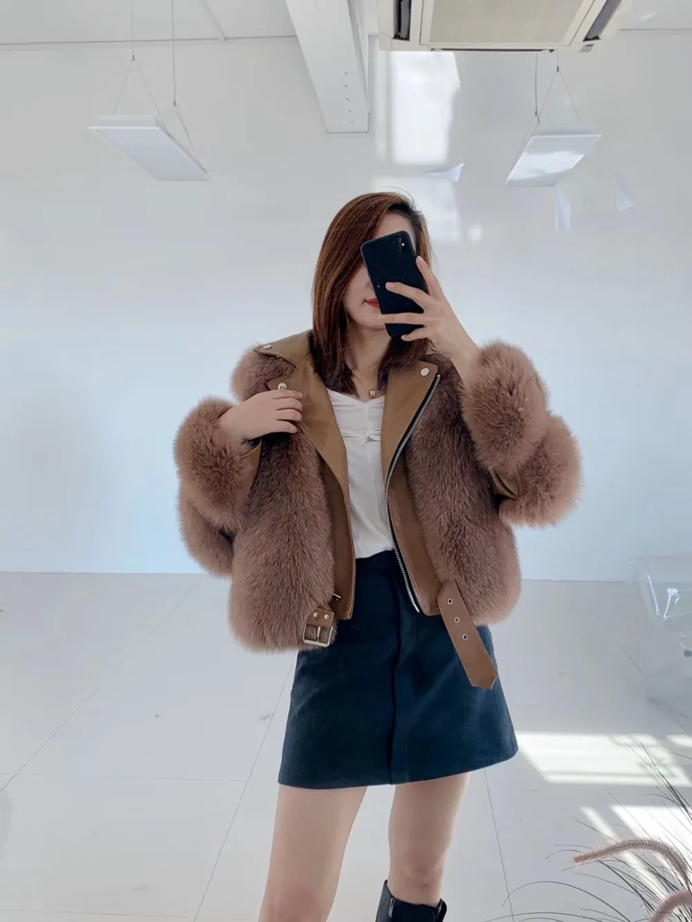 ZDFURS* Новое Поступление Женское зимнее плотное меховое пальто натуральный Лисий мех жилет высокое качество Лисий жилет меховой жилет