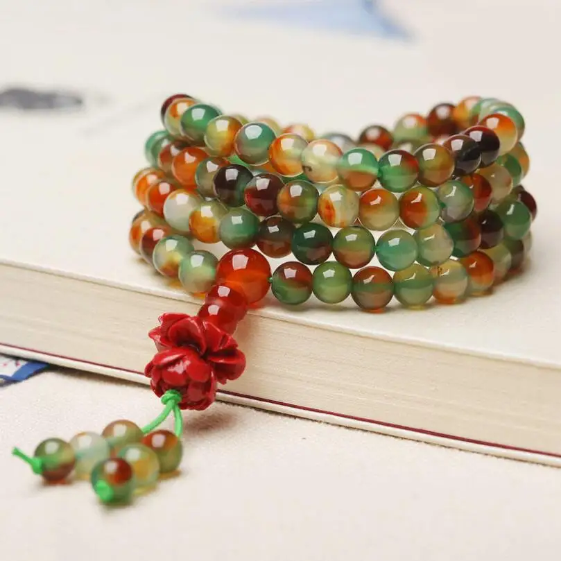 

New Style 6MM Natural Onyx Bracelet National Wind Chalcedony Bracelet Women Men Handmade Jewellery Wholesale